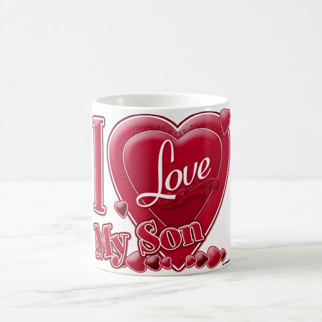 I Love My Son red - heart Coffee Mug (Center)