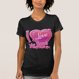I Love My Sons pink/purple - heart T-Shirt