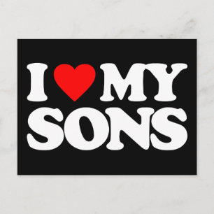 I LOVE MY SONS POSTCARD