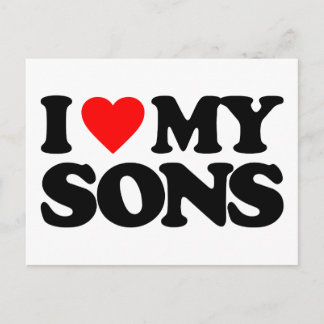 I LOVE MY SONS POSTCARD