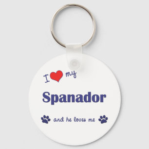I Love My Spanador (Male Dog) Keychain