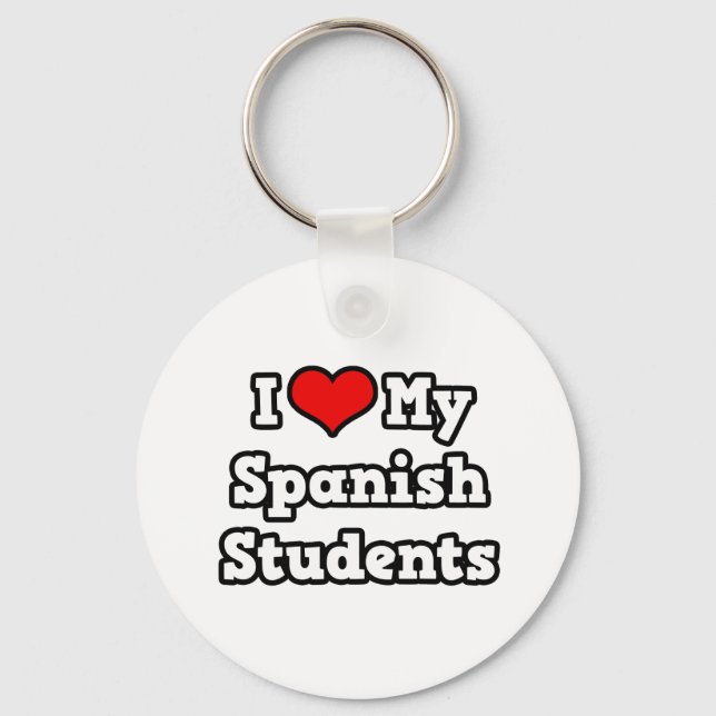 I Love My Spanish Students Keychain (Front)