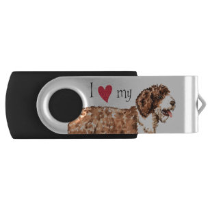 I Love my Spanish Water Dog USB Flash Drive