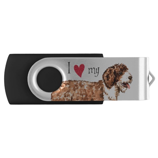 I Love my Spanish Water Dog USB Flash Drive (Front)