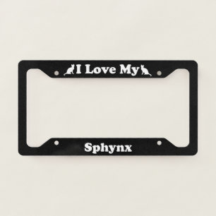 I Love My Sphynx Cat License Plate Frame