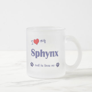 I Love My Sphynx (Male Cat) Frosted Glass Coffee Mug