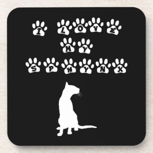 I Love My Sphynx White Drink Coaster