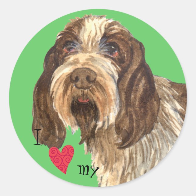 I Love my Spinone Italiano Classic Round Sticker (Front)