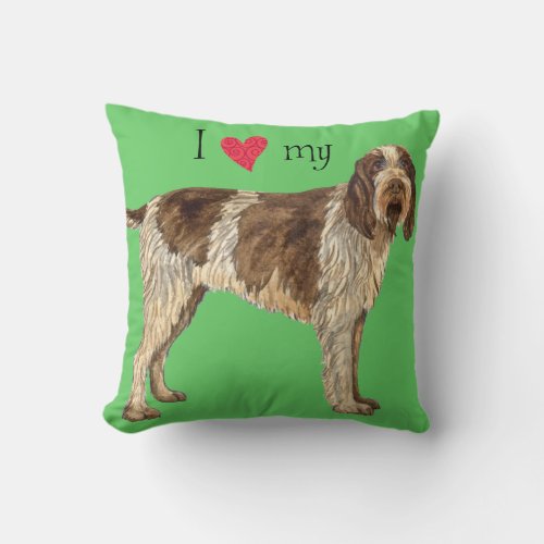 I Love my Spinone Italiano Throw Pillow