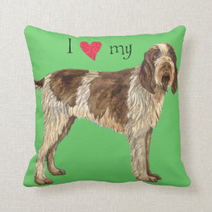 I Love my Spinone Italiano Throw Pillow