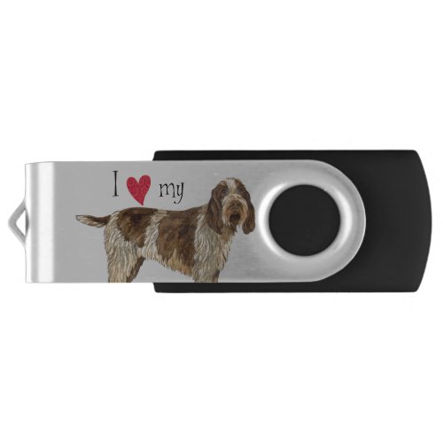 I Love my Spinone Italiano USB Flash Drive