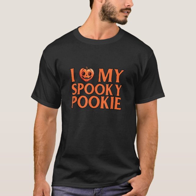 I Love My Spooky Pookie Funny Couples Costume for  T-Shirt (Front)