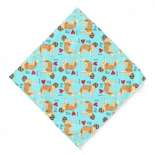 I Love my St. Bernard Bandana Zazzle
