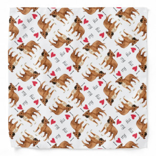 I Love my Staffordshire Bull Terrier Bandana