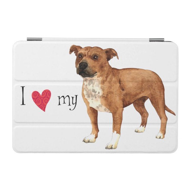 I Love my Staffordshire Bull Terrier iPad Mini Cover (Horizontal)