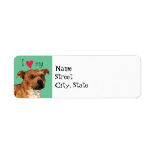 I Love my Staffordshire Bull Terrier Label