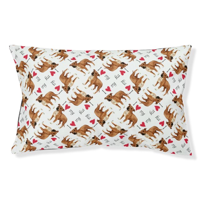 I Love my Staffordshire Bull Terrier Pet Bed (Front)