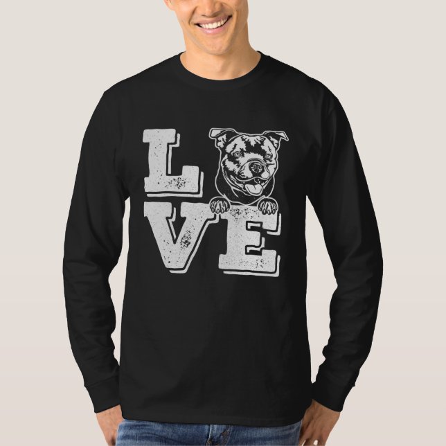 I Love My Staffordshire Bull Terriers Mom and Dad T-Shirt (Front)