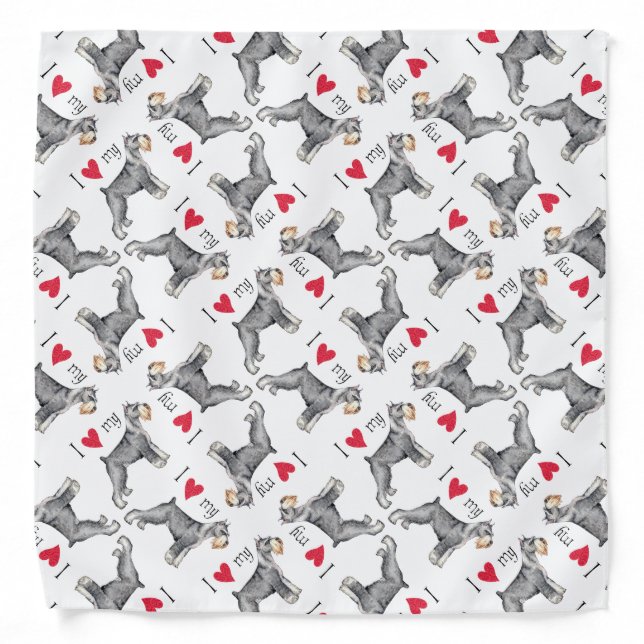 I Love my Standard Schnauzer Bandana (Front)