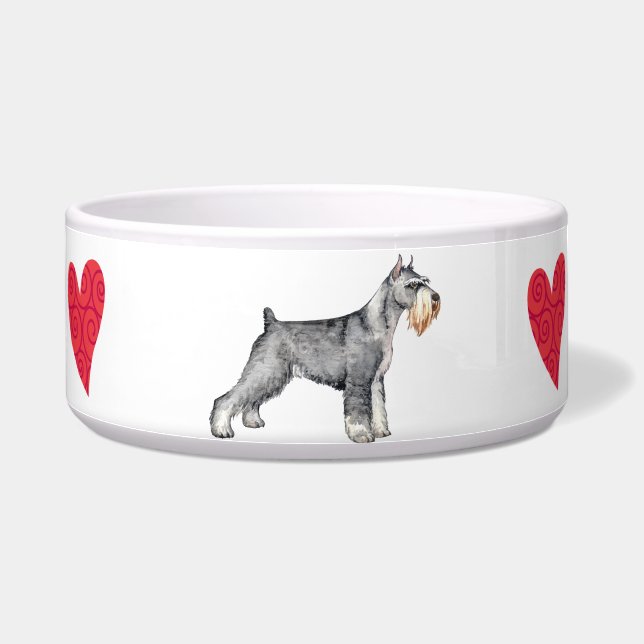 I Love my Standard Schnauzer Bowl (Right)
