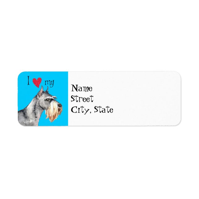 I Love my Standard Schnauzer Label (Front)