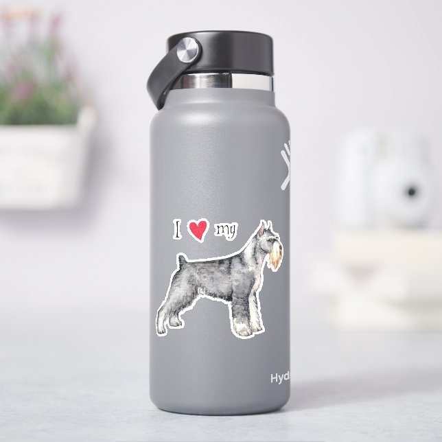 I Love my Standard Schnauzer Vinyl Sticker (HydroFlask)