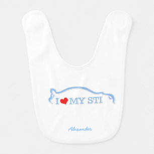 I Love My STI - Baby Blue Bib