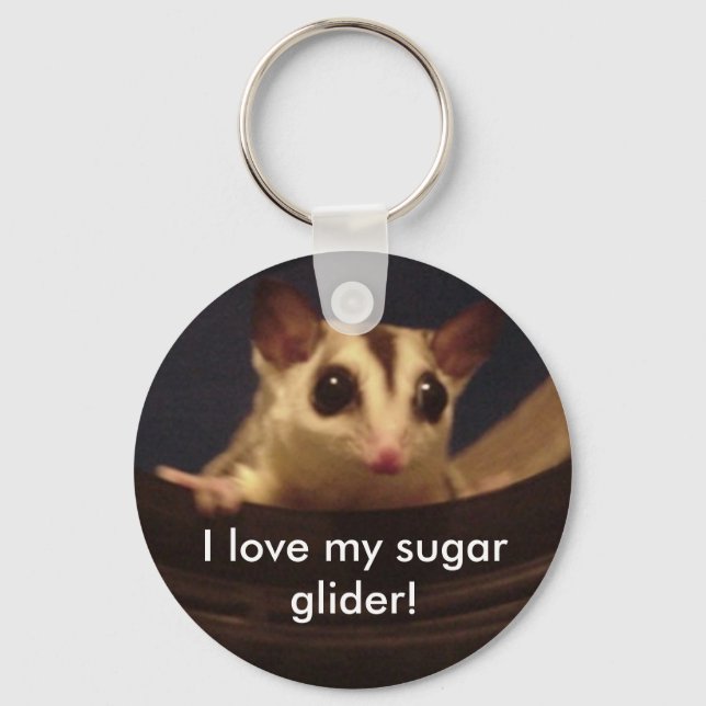 I love my sugar glider! keychain (Front)
