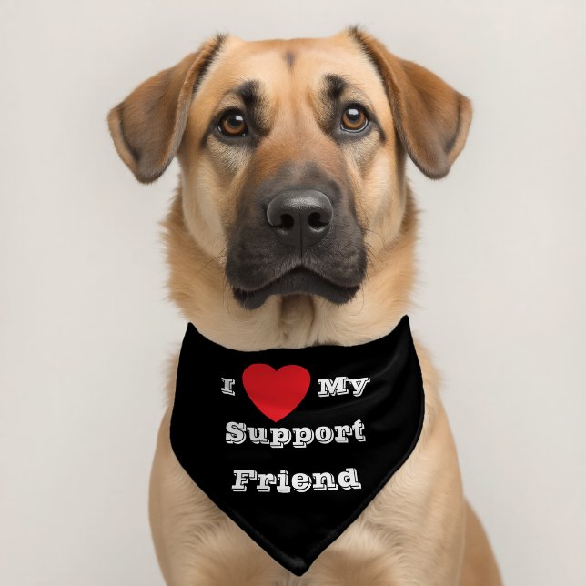 I ♥️ Love My Support Friend  Pet Bandana Collar (Dog 2)