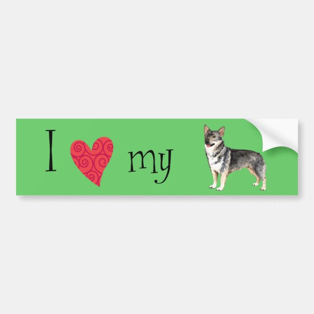 I Love my Swedish Vallhund Bumper Sticker (Front)