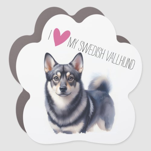 I Love My Swedish Vallhund Car Magnet