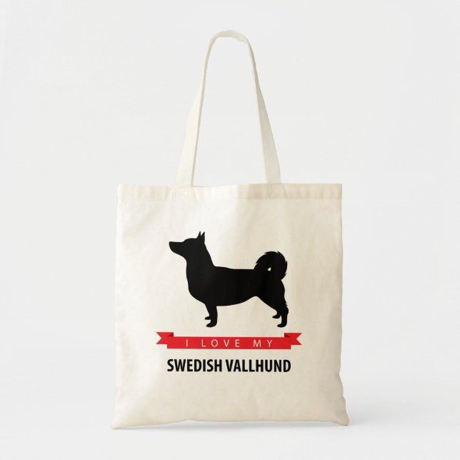 I Love My Swedish Vallhund Tote Bag (Front)
