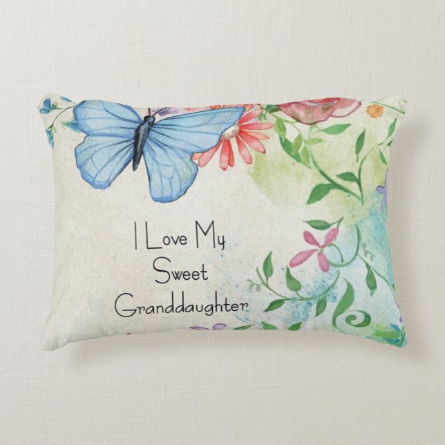 I Love My Sweet Granddaughter Accent Pillow (Front)