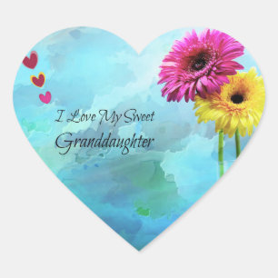 I Love My Sweet Granddaughter, Heart Sticker