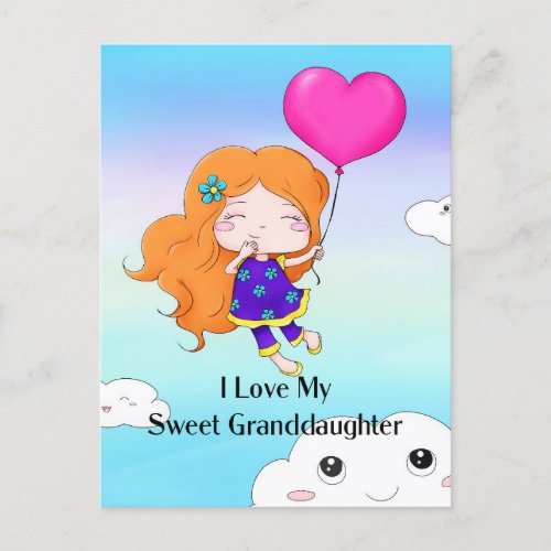I Love My Sweet Granddaughterhugs and kisses Ho Holiday Postcard