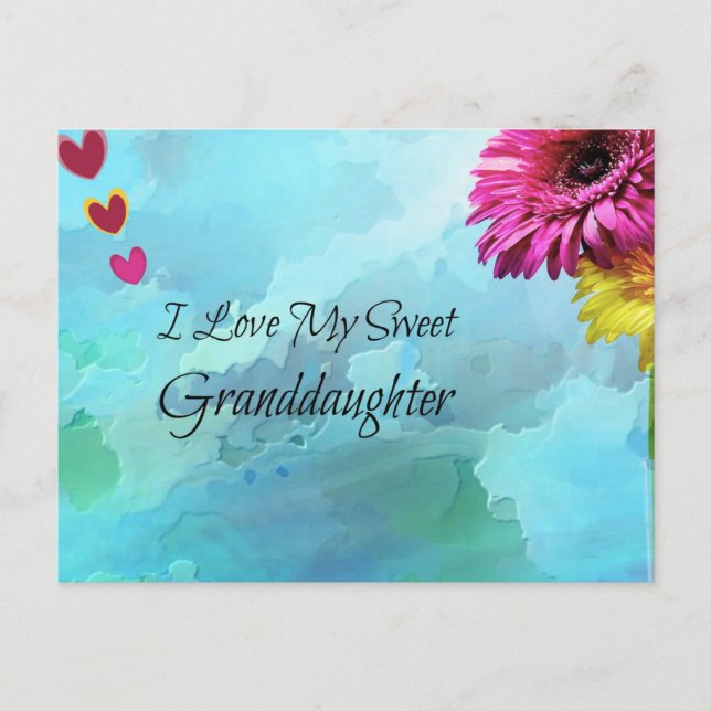 I Love My Sweet Granddaughter Postcard (Front)