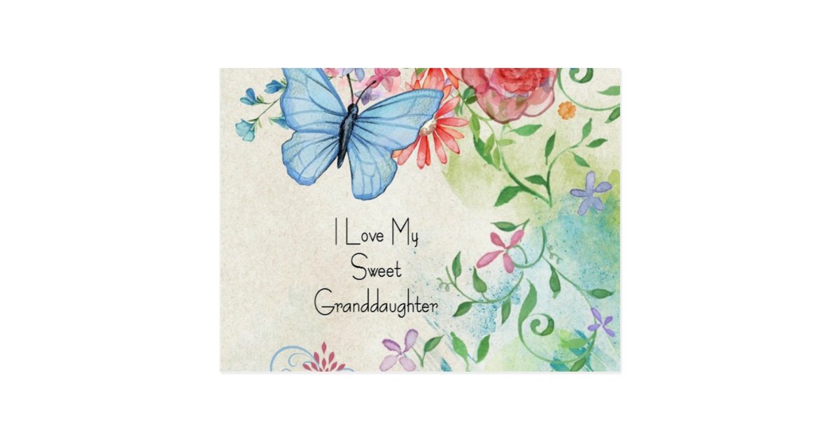 I Love My Sweet Granddaughter Postcard | Zazzle.com