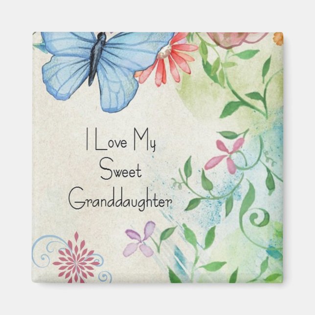 I love my sweet granddaughter, pretty design magnet (Front)