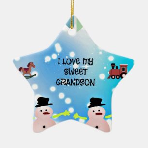 I Love My Sweet Grandson Ceramic Ornament