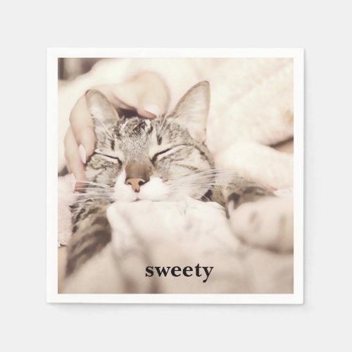 I love my sweet little cat photo napkins