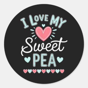 I Love My Sweet Pea Cute Mothers Day Classic Round Sticker