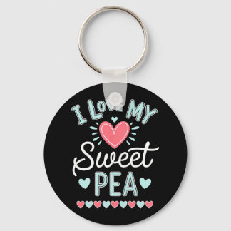 I Love My Sweet Pea Cute Mothers Day  Keychain