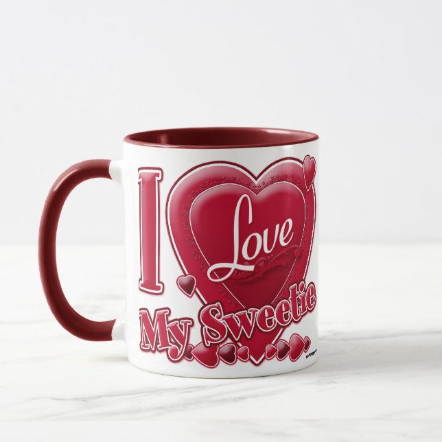 I Love My Sweetie red - heart Mug (Left)