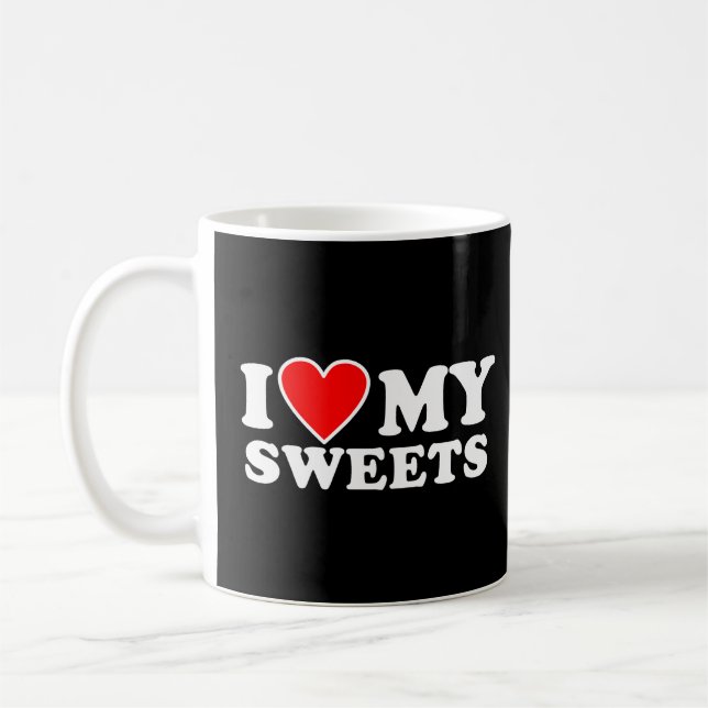 I Love My Sweets  with Heart  Coffee Mug (Left)