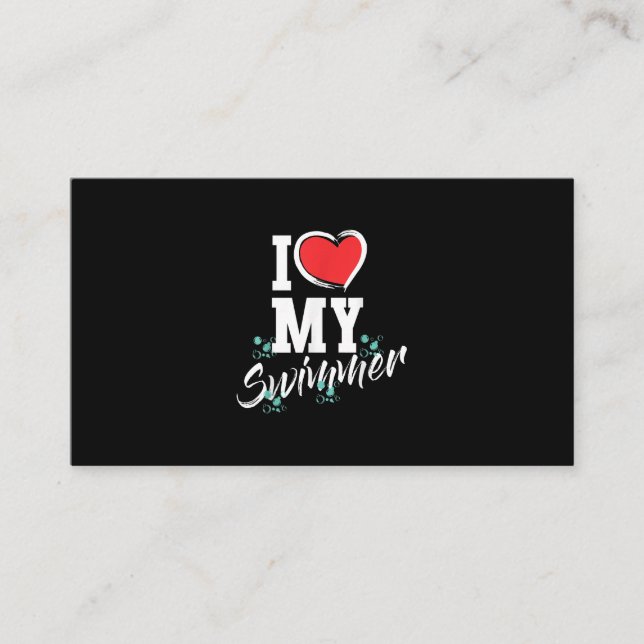 I Love My Swimmer Swim Team Mor Mama Gift Enclosure Card (Front)