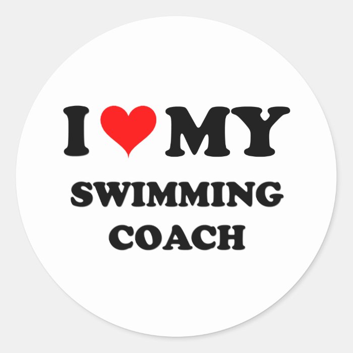 I Love My Swimming Coach Stickers