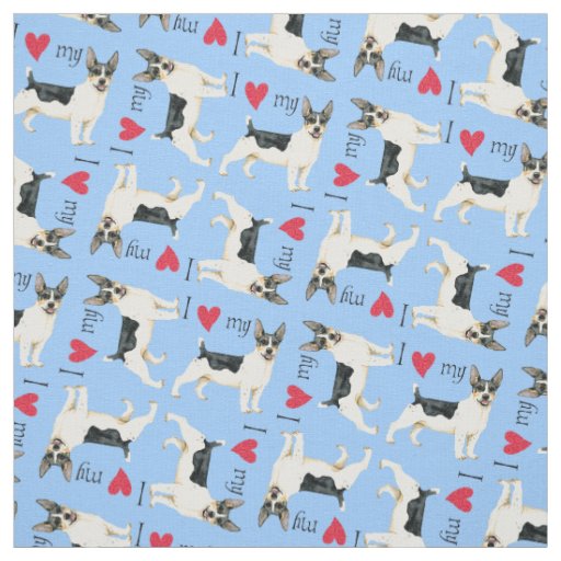 I Love my Teddy Roosevelt Terrier Fabric