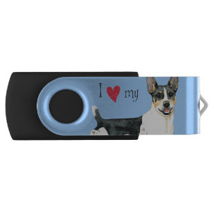 I Love my Teddy Roosevelt Terrier Flash Drive