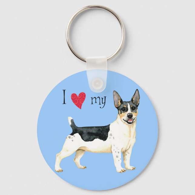 I Love my Teddy Roosevelt Terrier Keychain (Front)