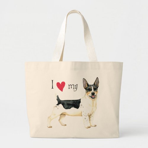 I Love my Teddy Roosevelt Terrier Large Tote Bag